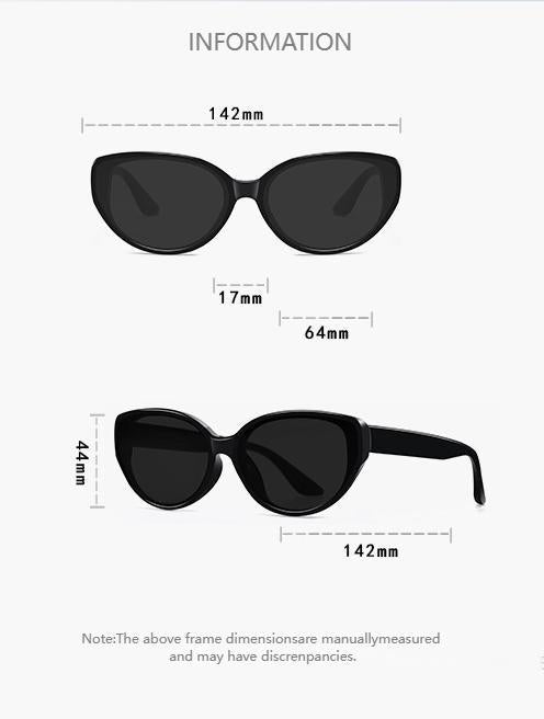 Women's Cat-Eye Sunglasses Collection - 5 Fashion-Forward Color Combinations (Black/Pink/Brown/Cream Frames)