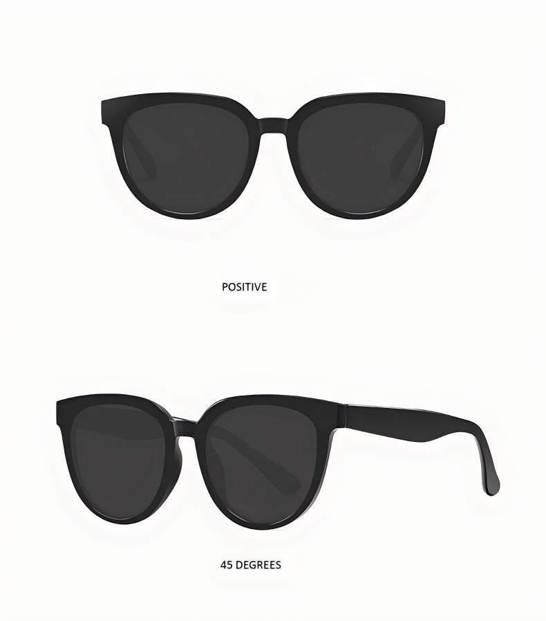 Timeless Cat-Eye Sunglasses with Light Beige Frame - Vintage Elegance for Outdoor Adventures