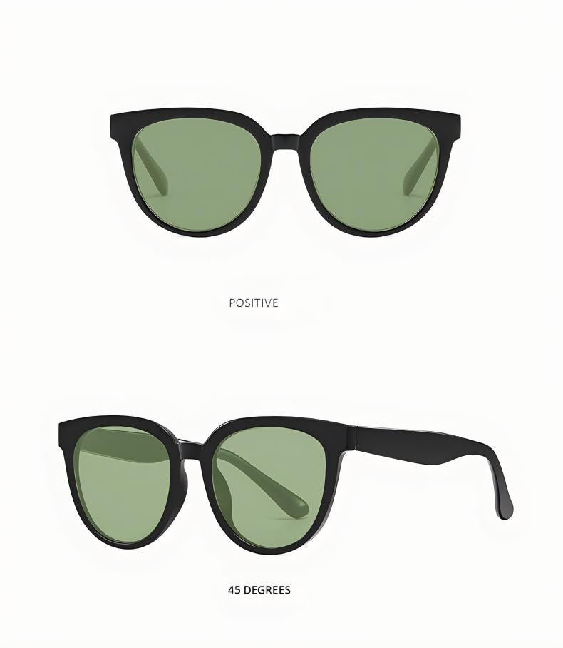 Timeless Cat-Eye Sunglasses with Light Beige Frame - Vintage Elegance for Outdoor Adventures