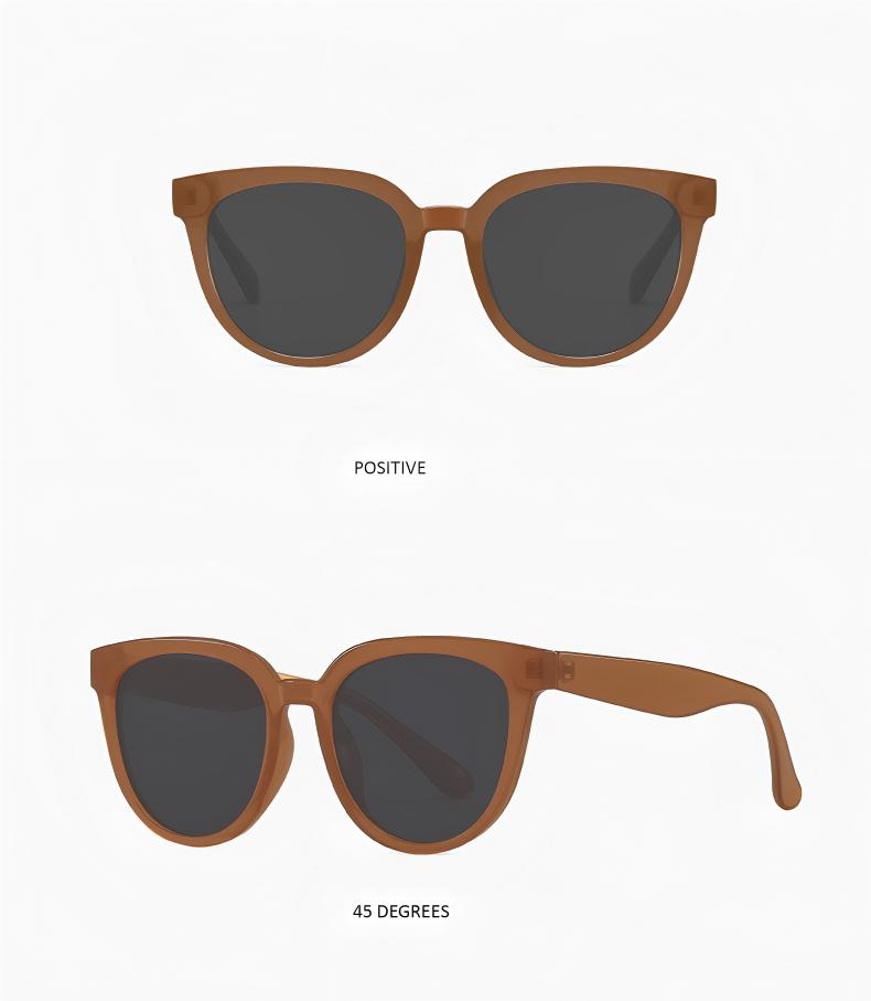 Timeless Cat-Eye Sunglasses with Light Beige Frame - Vintage Elegance for Outdoor Adventures