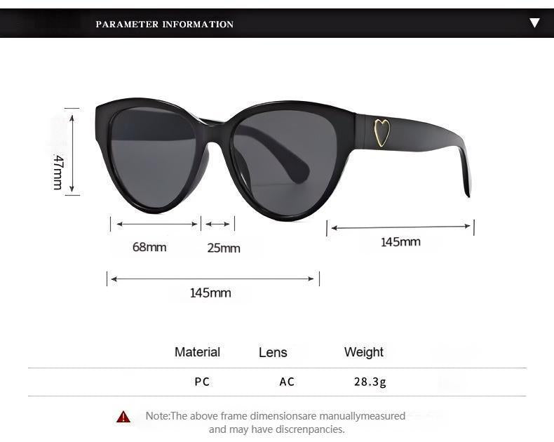 Cat-Eye Sunglasses with Heart Detail: Chic Styles in Multiple Colors
