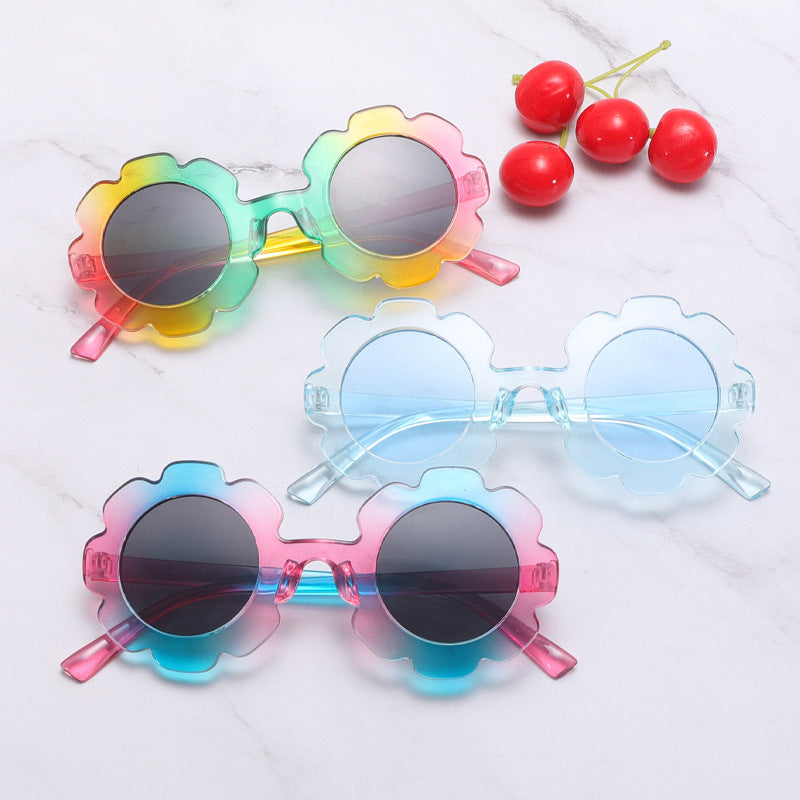 Rainbow Flower-Shaped Kids Sunglasses – UV Protection & Fun Style