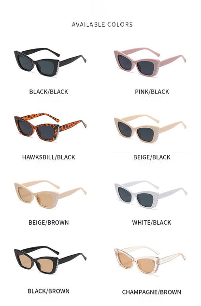 Cat-Eye Sunglasses with Pearl Accents: 8 Timeless Colorways