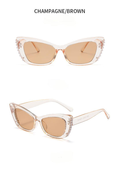 Cat-Eye Sunglasses with Pearl Accents: 8 Timeless Colorways
