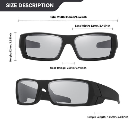 Signature Rectangular Sports Sunglasses - Multi-Reflective Lenses Collection