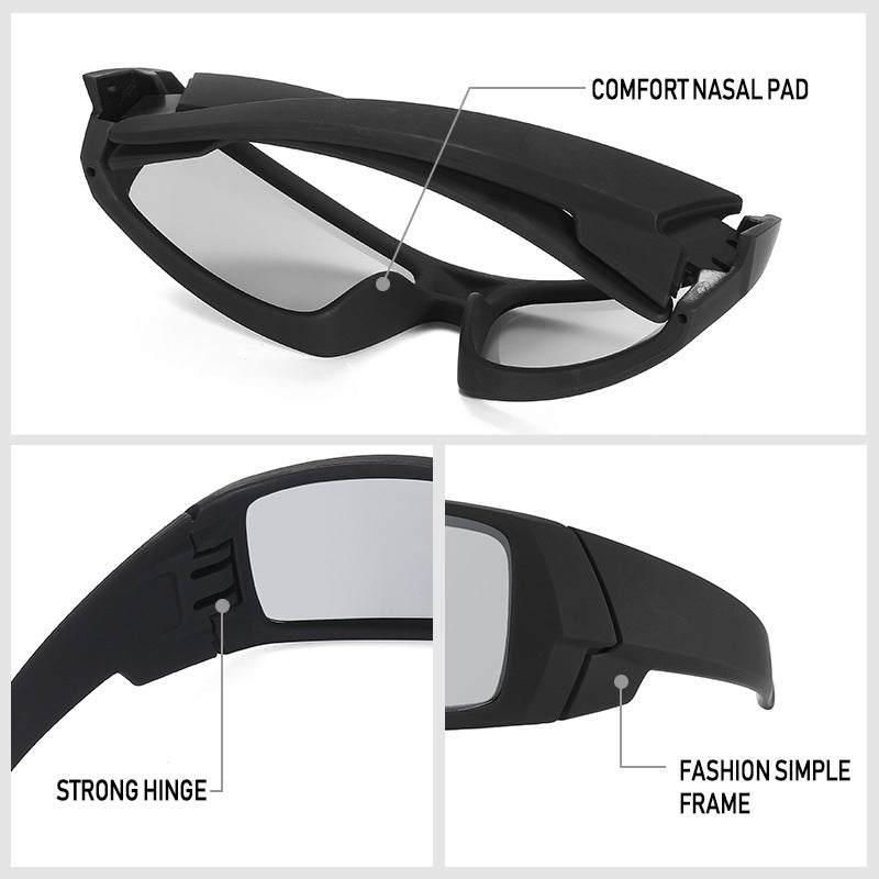 Signature Rectangular Sports Sunglasses - Multi-Reflective Lenses Collection
