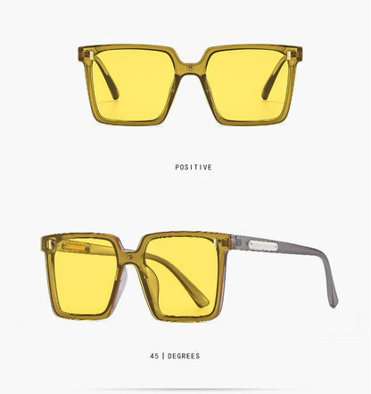 Modern Oversized Square Sunglasses – One-Piece Lens, Metal Accents & Multiple Color Options