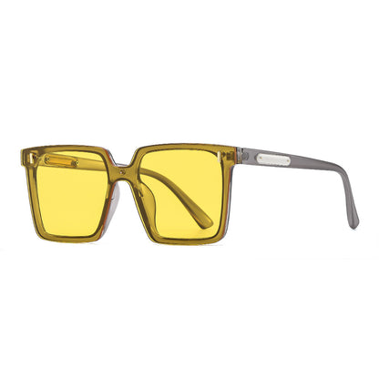 Modern Oversized Square Sunglasses – One-Piece Lens, Metal Accents & Multiple Color Options