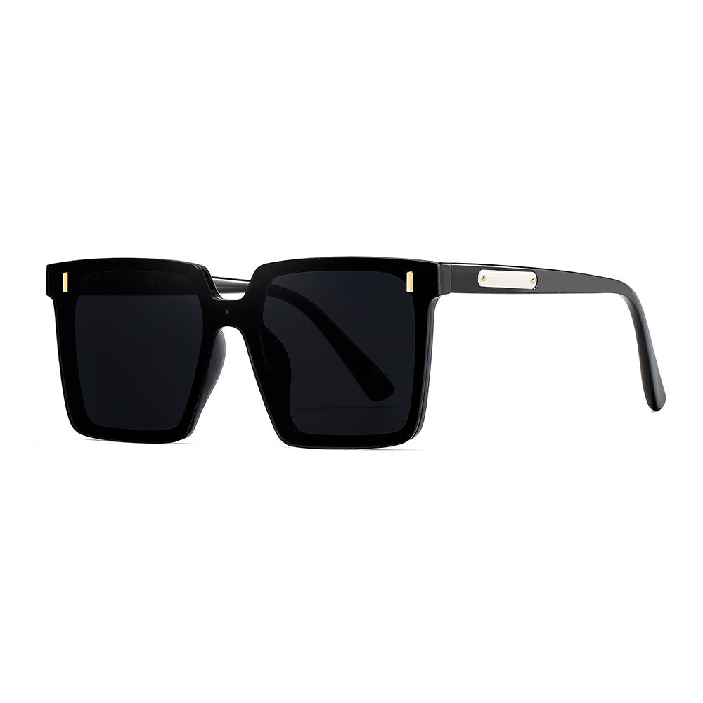 Modern Oversized Square Sunglasses – One-Piece Lens, Metal Accents & Multiple Color Options