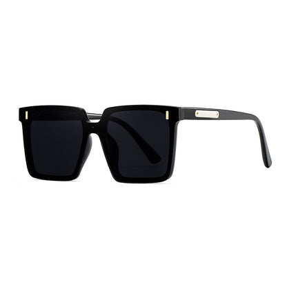 Modern Oversized Square Sunglasses – One-Piece Lens, Metal Accents & Multiple Color Options