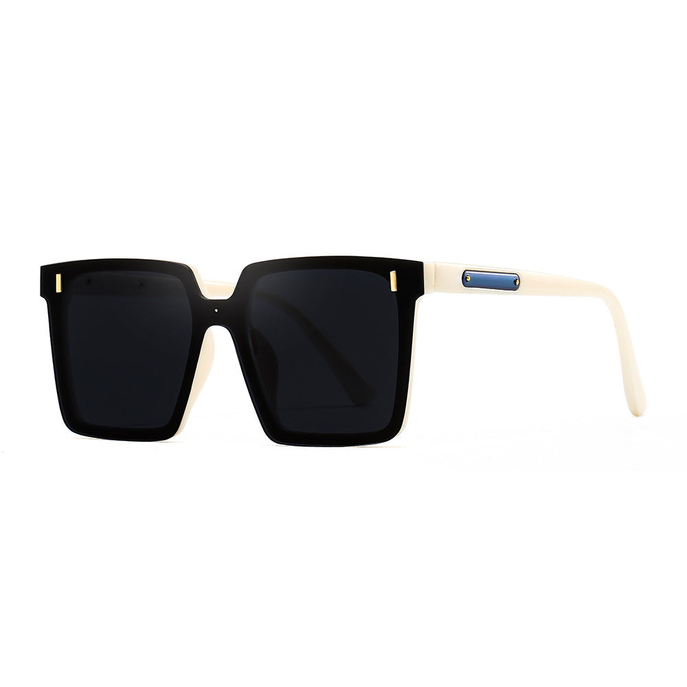 Modern Oversized Square Sunglasses – One-Piece Lens, Metal Accents & Multiple Color Options