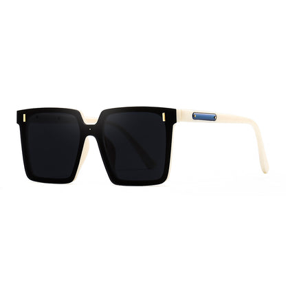 Modern Oversized Square Sunglasses – One-Piece Lens, Metal Accents & Multiple Color Options