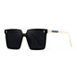 Modern Oversized Square Sunglasses – One-Piece Lens, Metal Accents & Multiple Color Options