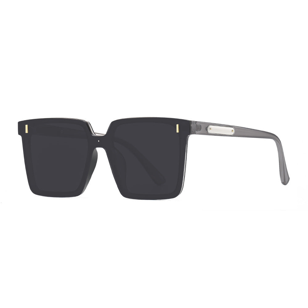 Modern Oversized Square Sunglasses – One-Piece Lens, Metal Accents & Multiple Color Options