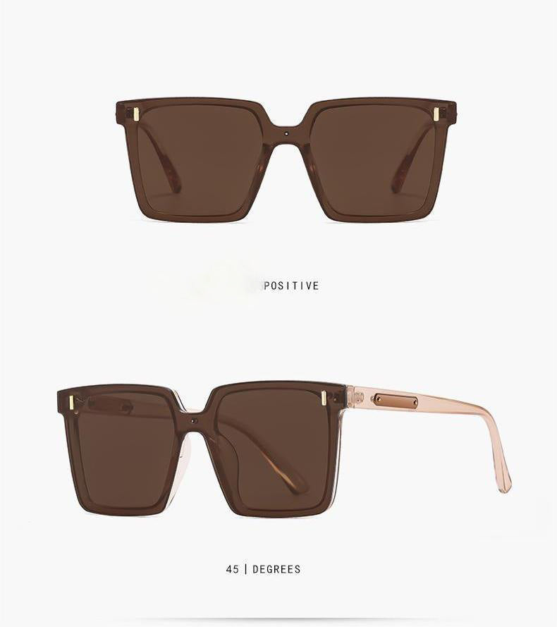 Modern Oversized Square Sunglasses – One-Piece Lens, Metal Accents & Multiple Color Options