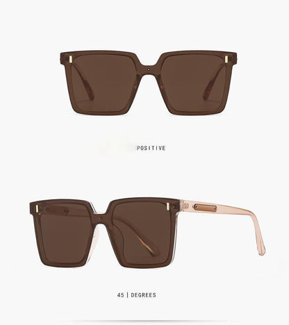 Modern Oversized Square Sunglasses – One-Piece Lens, Metal Accents & Multiple Color Options