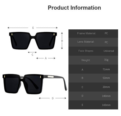 Modern Oversized Square Sunglasses – One-Piece Lens, Metal Accents & Multiple Color Options