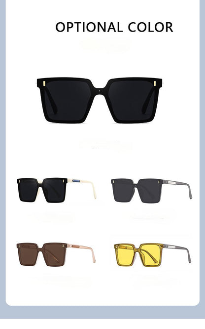 Modern Oversized Square Sunglasses – One-Piece Lens, Metal Accents & Multiple Color Options