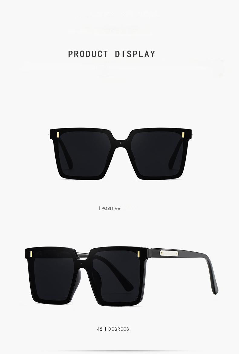 Modern Oversized Square Sunglasses – One-Piece Lens, Metal Accents & Multiple Color Options