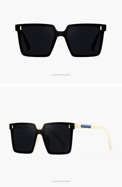 Modern Oversized Square Sunglasses – One-Piece Lens, Metal Accents & Multiple Color Options