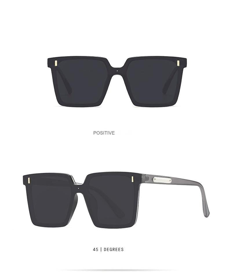 Modern Oversized Square Sunglasses – One-Piece Lens, Metal Accents & Multiple Color Options