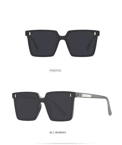 Modern Oversized Square Sunglasses – One-Piece Lens, Metal Accents & Multiple Color Options