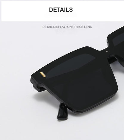 Modern Oversized Square Sunglasses – One-Piece Lens, Metal Accents & Multiple Color Options