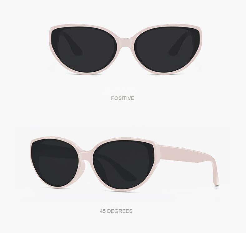 Women's Cat-Eye Sunglasses Collection - 5 Fashion-Forward Color Combinations (Black/Pink/Brown/Cream Frames)