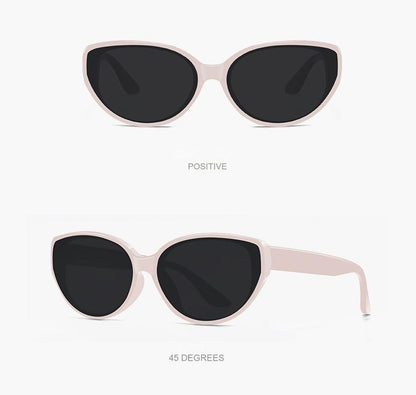 Women's Cat-Eye Sunglasses Collection - 5 Fashion-Forward Color Combinations (Black/Pink/Brown/Cream Frames)