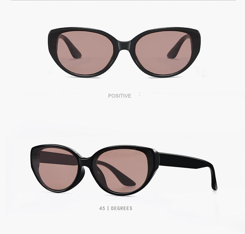 Women's Cat-Eye Sunglasses Collection - 5 Fashion-Forward Color Combinations (Black/Pink/Brown/Cream Frames)