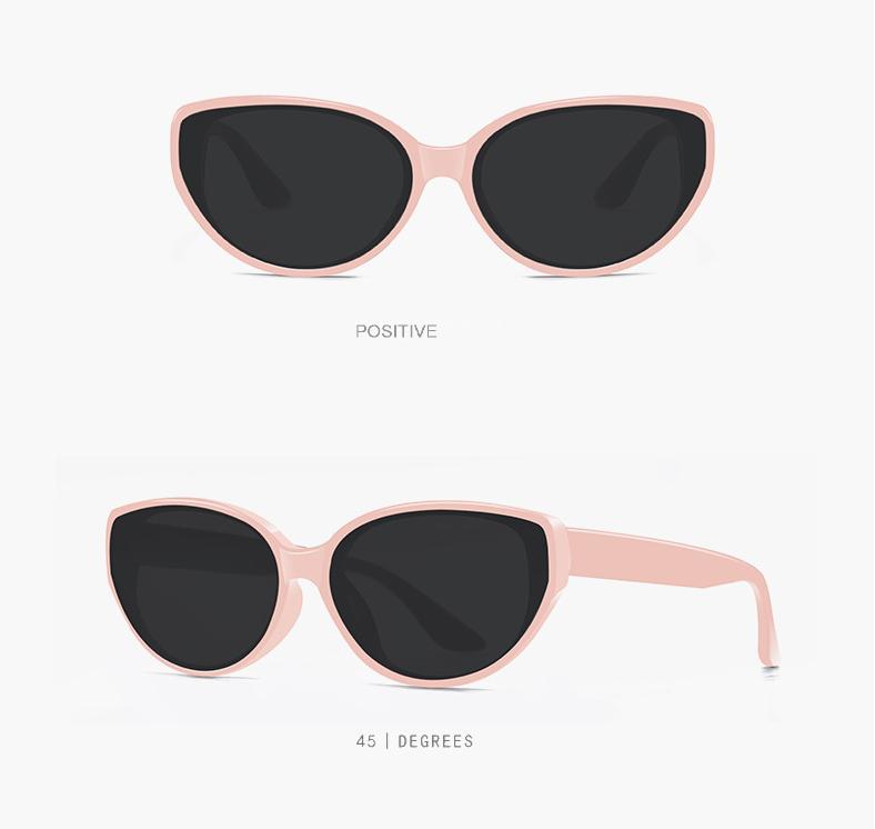 Women's Cat-Eye Sunglasses Collection - 5 Fashion-Forward Color Combinations (Black/Pink/Brown/Cream Frames)