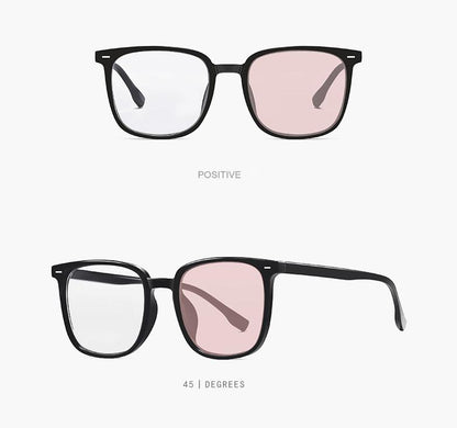 Gafas de sol adaptables de montura cuadrada: bloquean la luz azul y se tintan automáticamente para mayor versatilidad en interiores y exteriores.