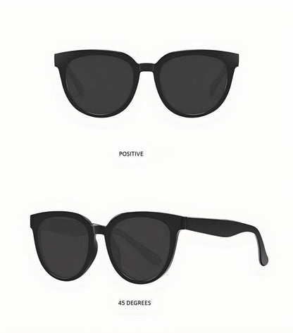 Timeless Cat-Eye Sunglasses with Light Beige Frame - Vintage Elegance for Outdoor Adventures
