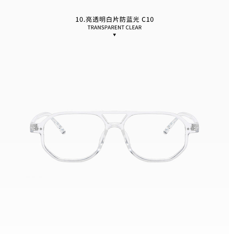Square Frame Sunglasses Collection - 10 Color Options with Metallic Accent & Anti-Blue Light
