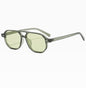 Square Frame Sunglasses Collection - 10 Color Options with Metallic Accent & Anti-Blue Light