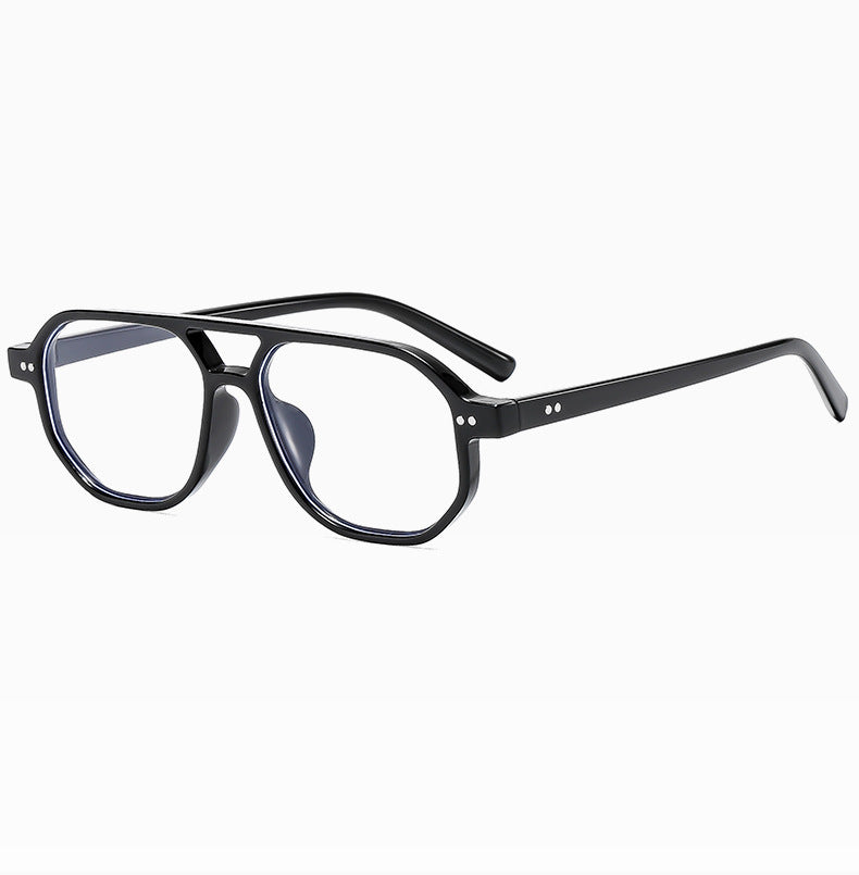 Square Frame Sunglasses Collection - 10 Color Options with Metallic Accent & Anti-Blue Light