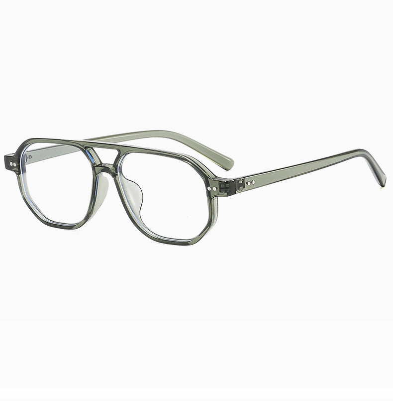 Square Frame Sunglasses Collection - 10 Color Options with Metallic Accent & Anti-Blue Light