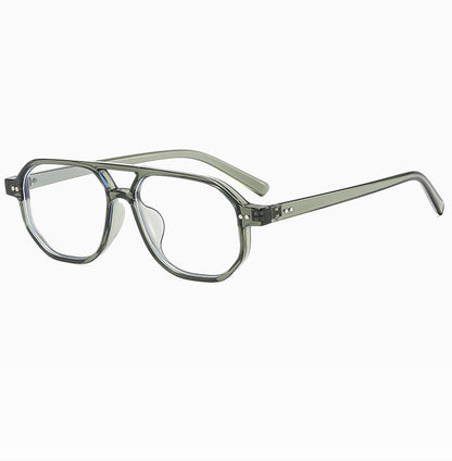 Square Frame Sunglasses Collection - 10 Color Options with Metallic Accent & Anti-Blue Light