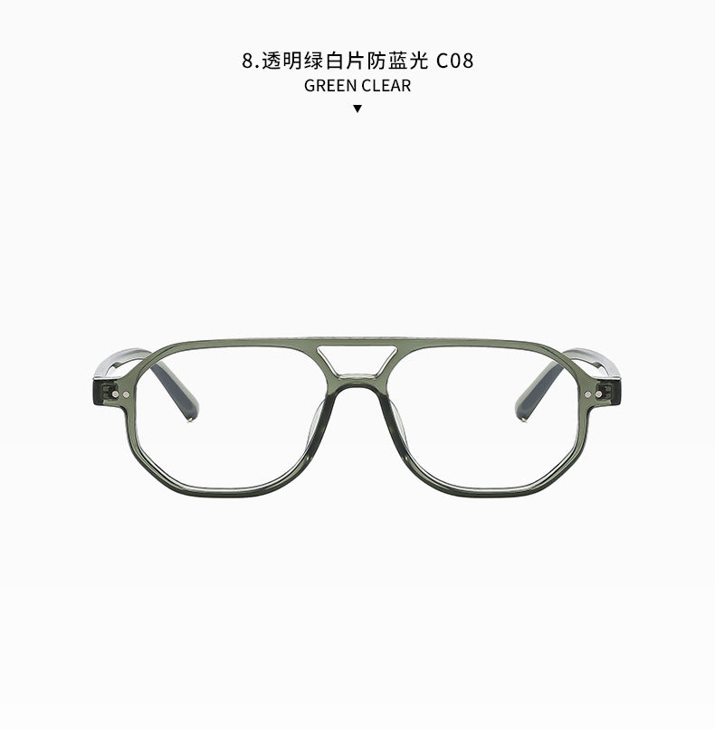 Square Frame Sunglasses Collection - 10 Color Options with Metallic Accent & Anti-Blue Light