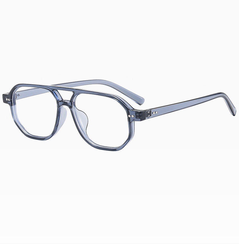 Square Frame Sunglasses Collection - 10 Color Options with Metallic Accent & Anti-Blue Light