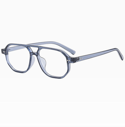 Square Frame Sunglasses Collection - 10 Color Options with Metallic Accent & Anti-Blue Light