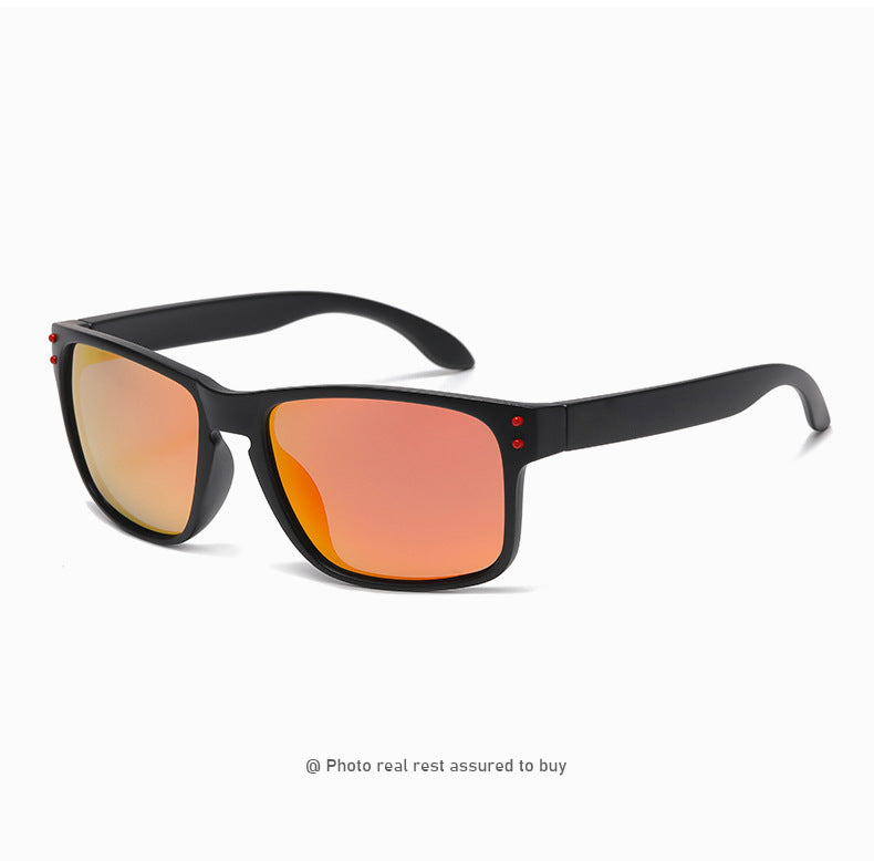 Square-Frame Polarized Sports Sunglasses for Active Adventures