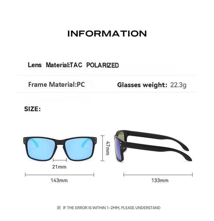 Square-Frame Polarized Sports Sunglasses for Active Adventures
