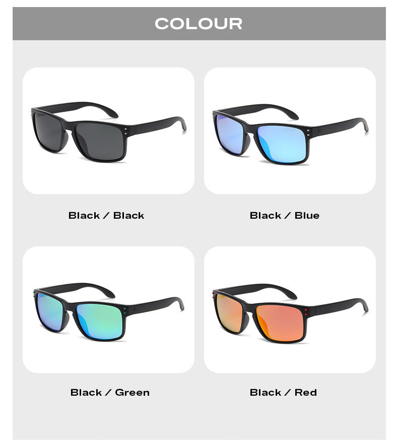 Square-Frame Polarized Sports Sunglasses for Active Adventures