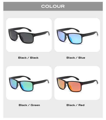 Square-Frame Polarized Sports Sunglasses for Active Adventures