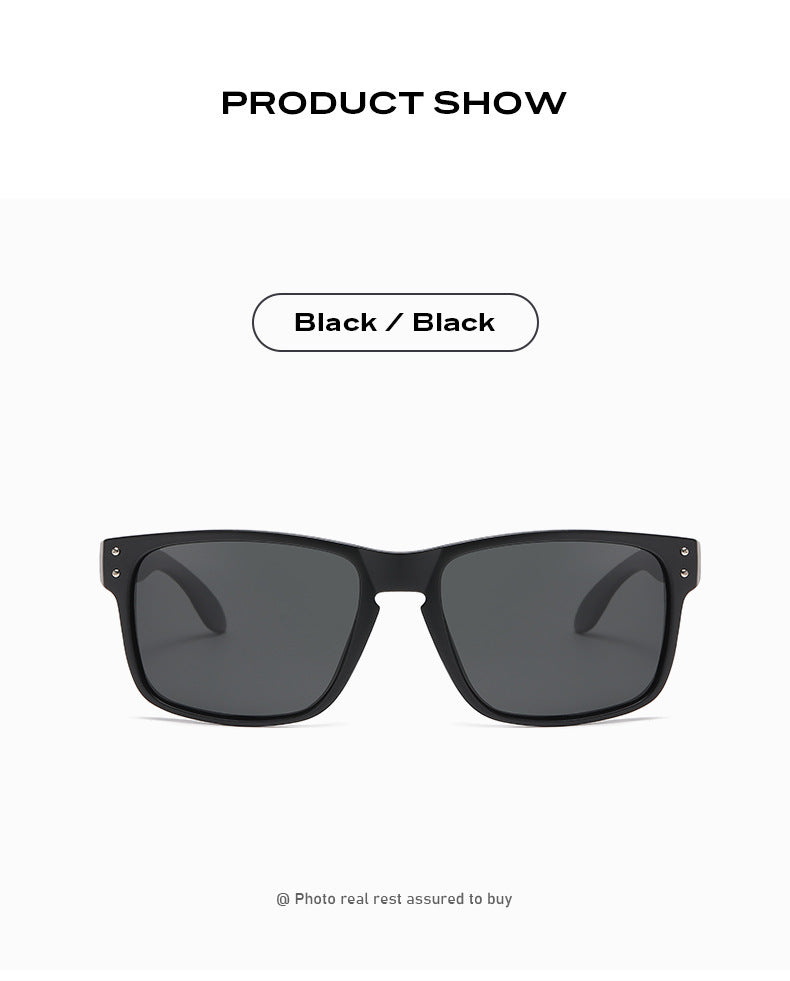 Square-Frame Polarized Sports Sunglasses for Active Adventures