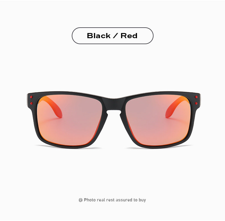 Square-Frame Polarized Sports Sunglasses for Active Adventures