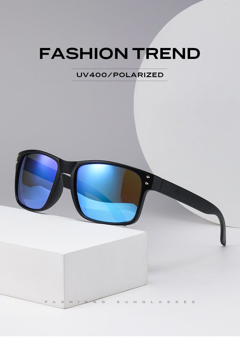 Square-Frame Polarized Sports Sunglasses for Active Adventures
