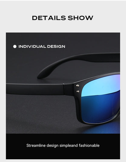Square-Frame Polarized Sports Sunglasses for Active Adventures