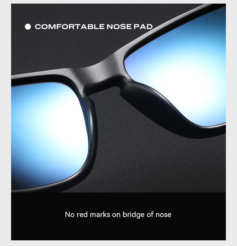 Square-Frame Polarized Sports Sunglasses for Active Adventures